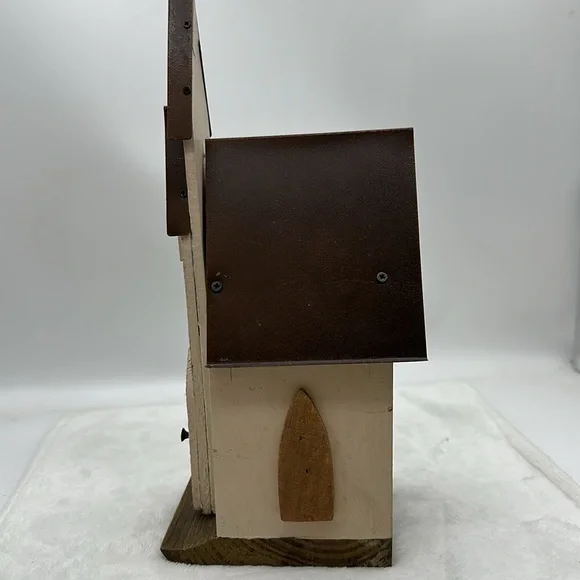 Church Wooden & Metal BirdHouse Decoration - Picture 6 of 8